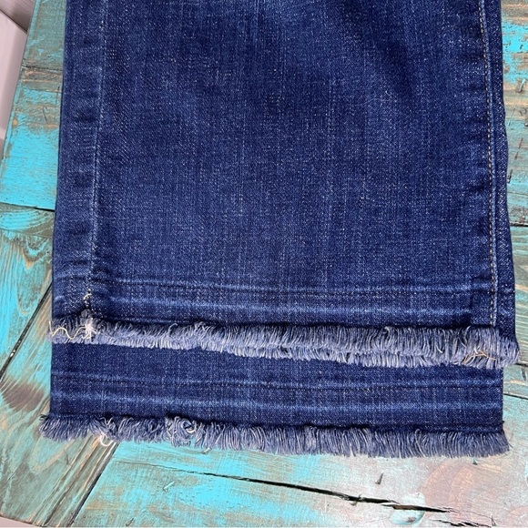 7 For All Mankind Wide Leg Capris Raw Hem High Rise Size 26 - Picture 7 of 12